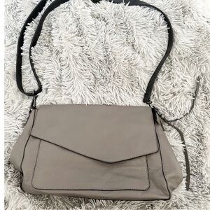 Botkier Grey Leather Slouchy Crossbody Bag